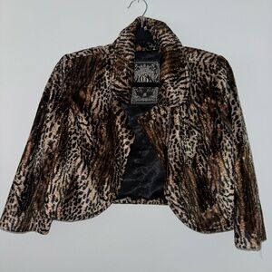 Guess Brown and Black Teddy Jacket Faux Fur